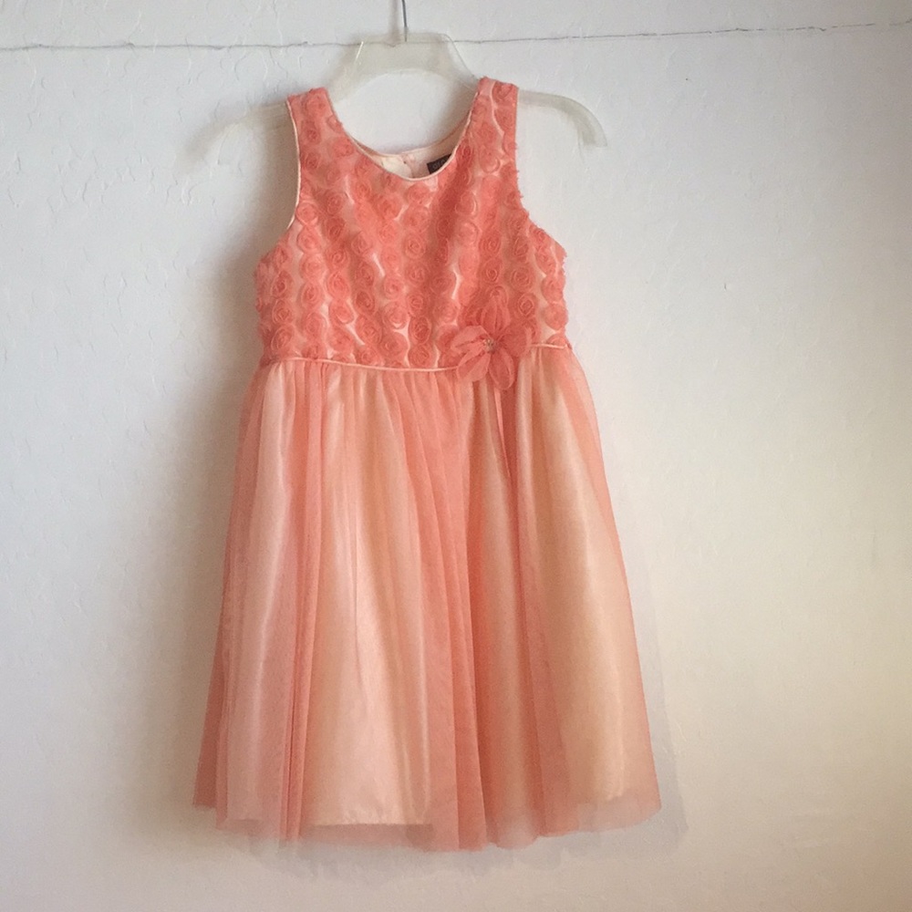 Cute formal floral peach colored dress